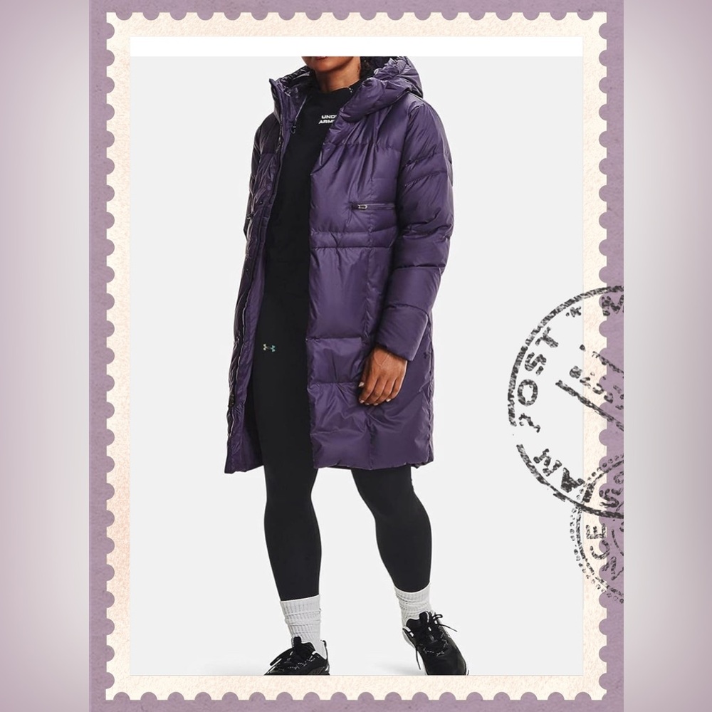 Under Armour 600 Allied Feather Down Long Parka Jacket Twilight Purple S/M
